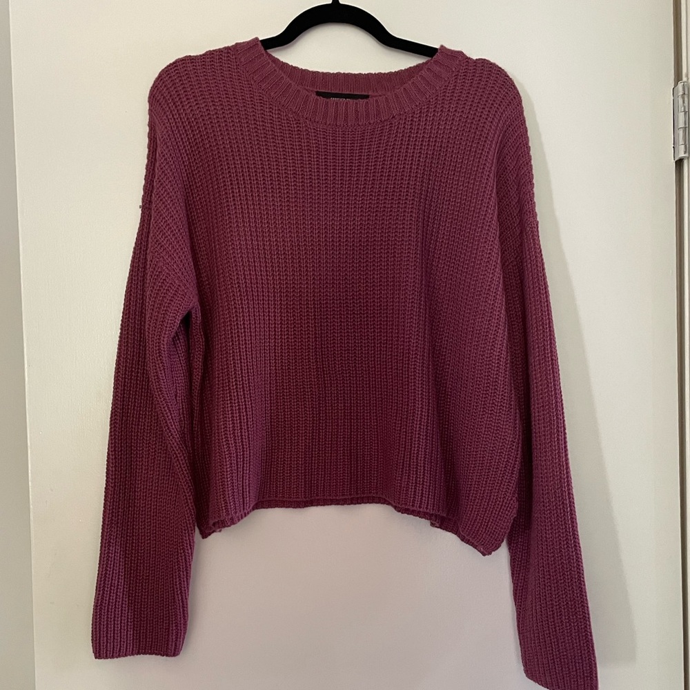 Purple ribbed sweater